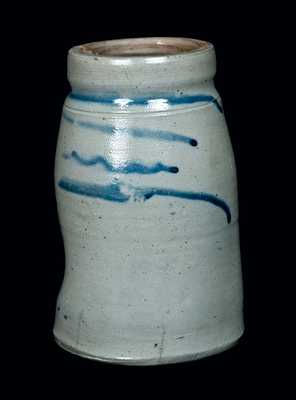 Scarce Half-Gallon Stoneware Canning Jar with Cobalt Name