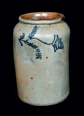 Slip-Trailed Stoneware Crock, Baltimore, circa 1820