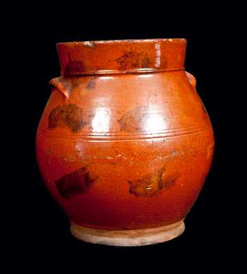 Baluster-Form Redware Jar with Manganese Decoration