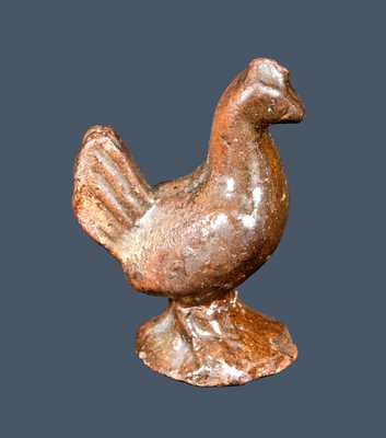 Molded Redware Chicken Figure, probably Pennsylvania