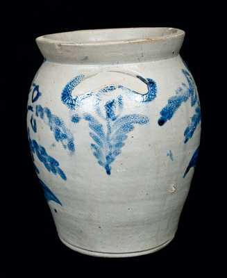Stoneware Jar with Elaborate Floral Decoration, Baltimore, circa 1825