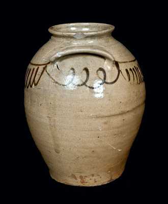 Slip-Decorated Stoneware Jar att. Thomas Chandler, Edgefield, SC