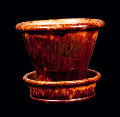 JOHN W. BELL / Waynesboro, Pa. Redware Pottery Flower Pot
