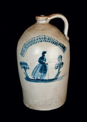 Rare Uniontown, PA Three-Gallon Stoneware People Jug