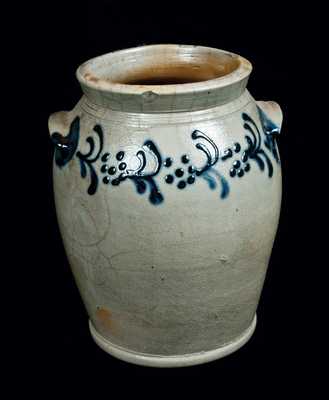 Rare Early Slip-Trailed Stoneware Jar, Baltimore, MD origin, circa 1820