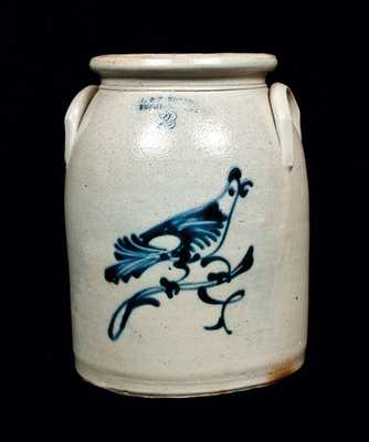 J. & E. NORTON / BENNINGTON, VT Stoneware Jar with Bird Decoration