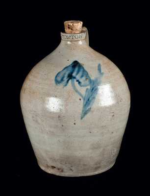 H. WESTON Cobalt-Decorated Stoneware Jug