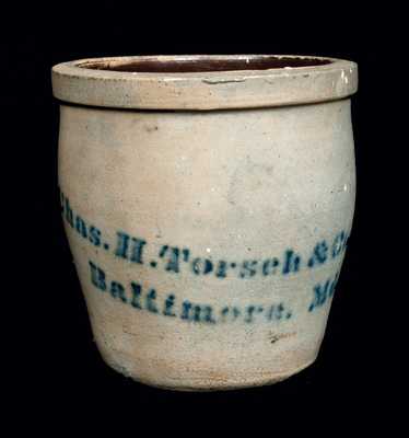 Chas. H. Torsch & Co. / Baltimore, Md. Stoneware Cream Jar