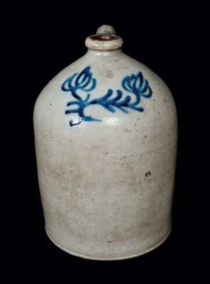 Stoneware Jug with Slip-trailed Floral Decoration
