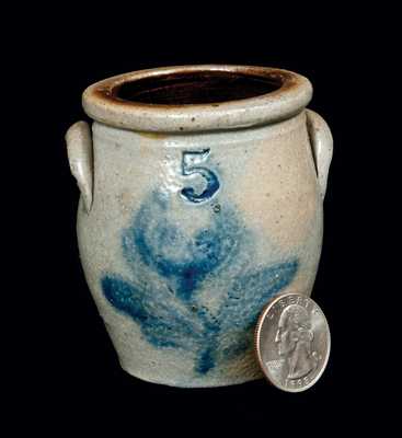Rare Salesman s Sample Stoneware Crock, Central PA circa 1860