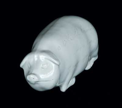 Extremely Rare New Jersey Ironstone Pig Flask in the Manner of Anna Pottery