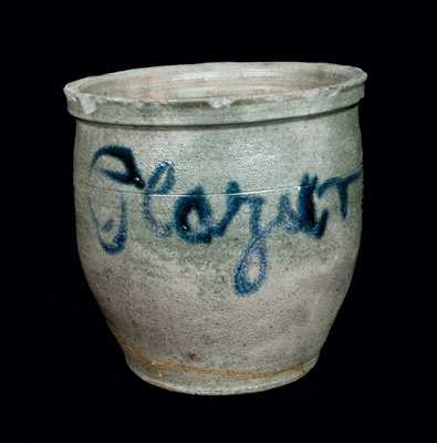 Important Henry Glazier 1852 Stoneware Cream Jar (Huntingdon, PA)