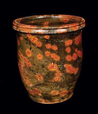 Shenandoah Valley Glazed Redware Jar, attrib. Schweinfurt, New Market, VA