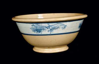 Yellowware Mixing Bowl with Mocha Decoration