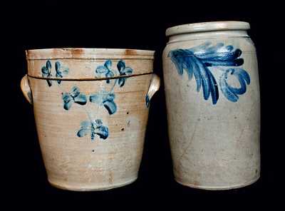 Lot of Two: Stoneware Crocks, Baltimore, circa 1865