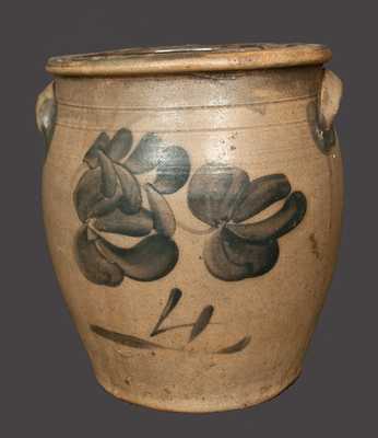 4 Gal. Stoneware Crock with Floral Decoration att. E. Fowler, Beaver, PA