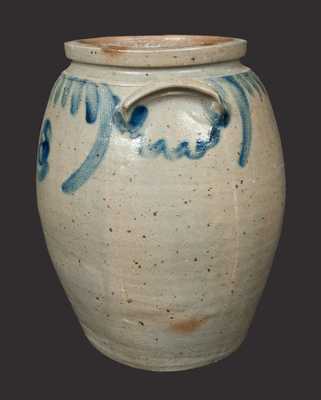 4 Gal. Stoneware Crock with Hanging Floral Decoration, Southeastern PA, circa 1860