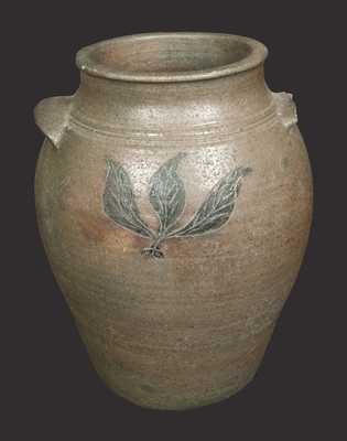 1 Gal. Stoneware Jar with Incised Floral and Leaf Decoration, American, circa 1820-30