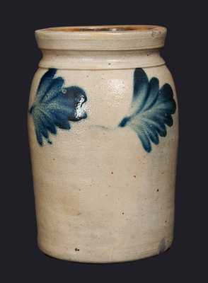 Small-Sized Stoneware Jar with Leaf Decoration att. Richard Remmey, Philadelphia, PA