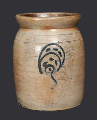 1/2 Gal. Stoneware Jar with Slip-Trailed Decoration