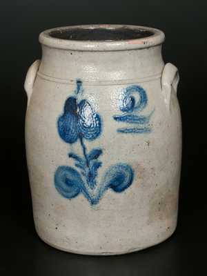 Two-Gallon Midwestern Stoneware Jar with Tulip Decoration