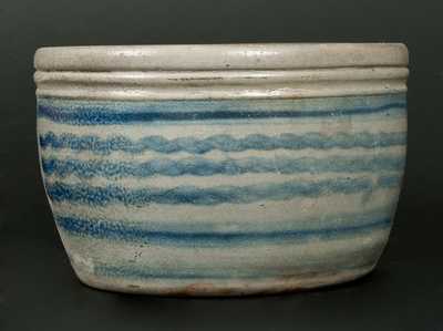 Fine Western PA Stoneware Bowl Decorated with Six Stripes