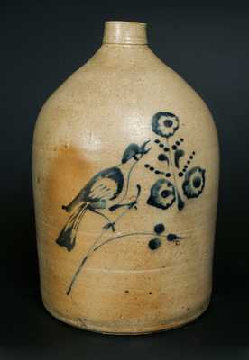 5 Gal. Stoneware Jug with Bird and Floral Decoration