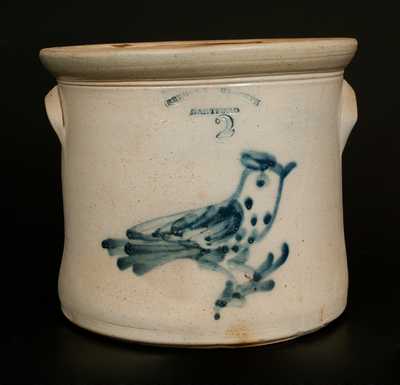 SEYMOUR & BOSWORTH / HARTFORD 2 Gal. Stoneware Crock with Bird Decoration