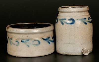 Lot of Two: Haddonfield, NJ Stoneware incl. 1/4 Gal. Jar and Butter Crock