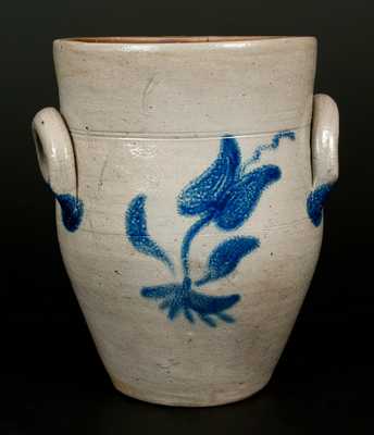 Stoneware Jar with Bright Tulip Decoration att. Abial Price, Matawan, NJ