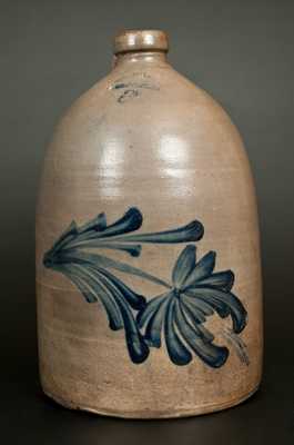 M. & T. MILLER / NEWPORT, PA 3 Gal. Stoneware Jug with Bold Floral Decoration