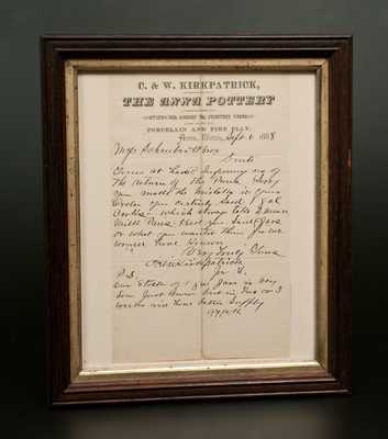 Very Rare C. & W. Kirkpatrick, Anna Pottery Letter, Anna, Illinois, Sept. 6, 1888