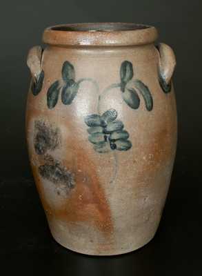 Rare James River Valley of Virginia Stoneware Crock w/ Floral and Star Decoration