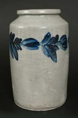 4 Gal. Stoneware Jar with Floral Decoration, Philadelphia, circa 1830