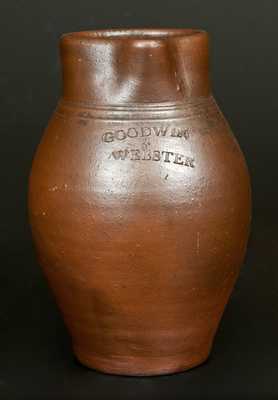 Rare GOODWIN & WEBSTER, Hartford, CT Stoneware Pitcher