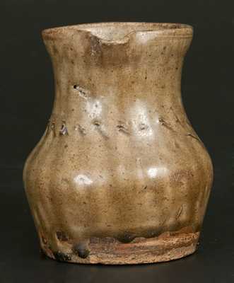 Unusual Small Alkaline-Glazed Stoneware Pitcher, possibly Edgefield, SC