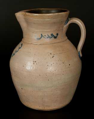 3 Gal. Stoneware Pitcher with Slip Trailed Decoration