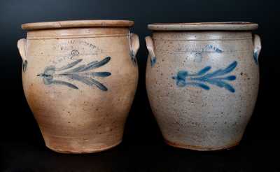 Lot of Two: Two Gal. H. B. PFALTZGRAFF / YORK, PA Stoneware Jars w/ Nearly-Identical Decorations