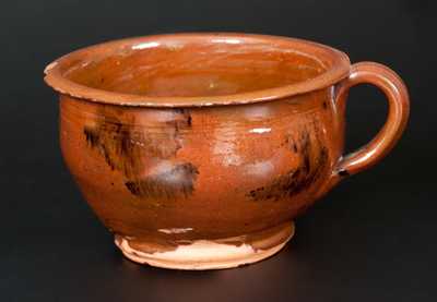Glazed Redware Porringer, New England origin, circa 1800-1840.
