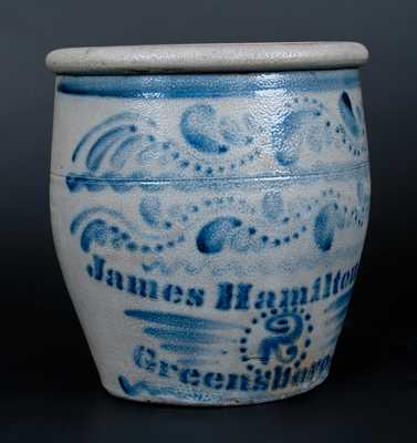 Fine Two-Gallon Jas Hamilton & Co / Greensboro, Pa. Stoneware Jar