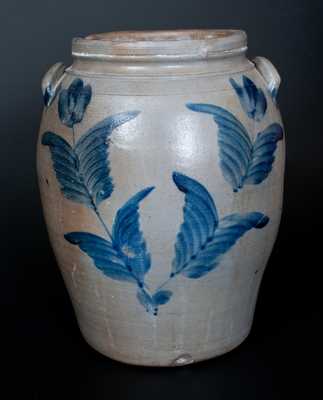 3 Gal. Stoneware Jar w/ Tulip Decoration att. R. J. Grier, Chester County, PA