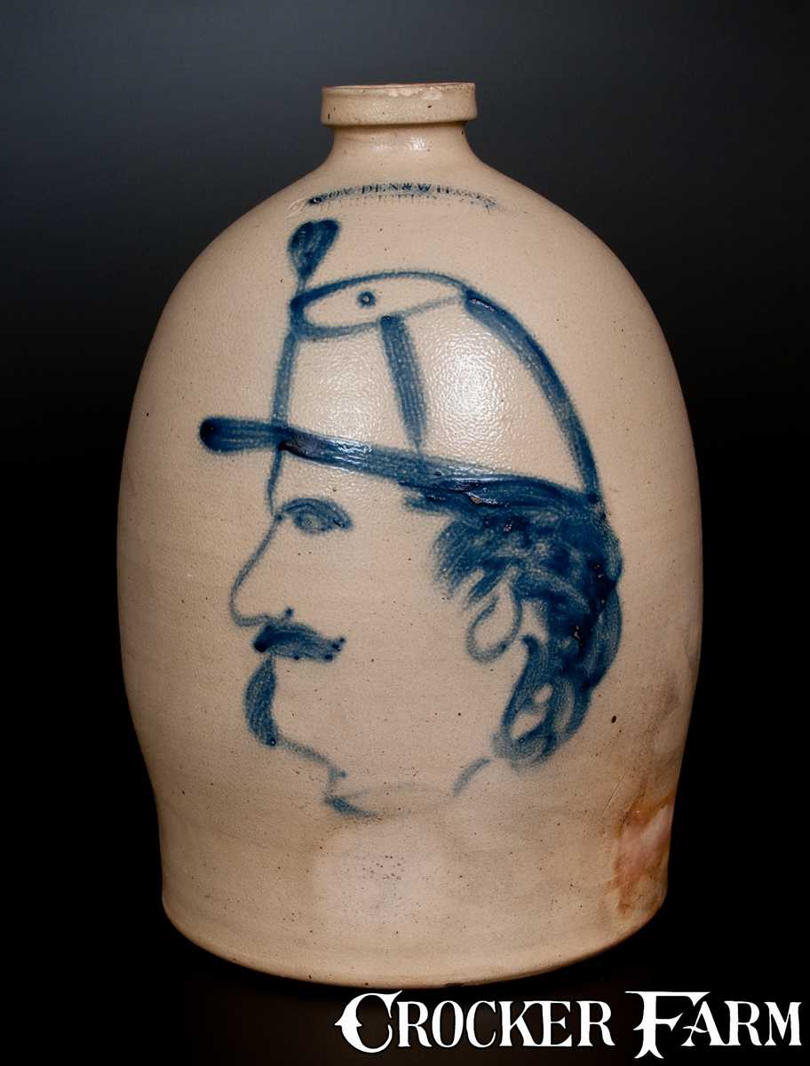 Cowden & Wilcox / Harrisburg, PA stoneware jug w/ Civil War soldier design