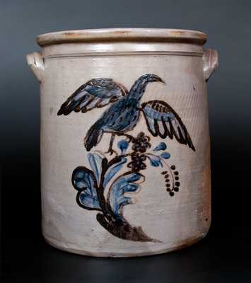 Exceedingly Rare and Important Morgantown, WV Stoneware Eagle Jar w/ Cobalt and Manganese Eagle