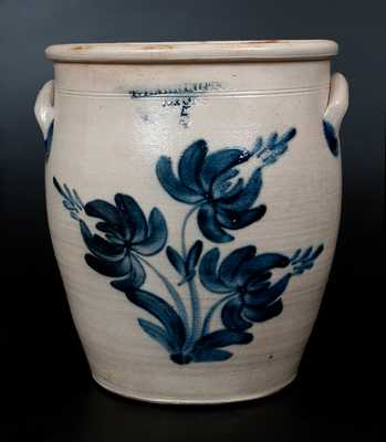 T. HARRINGTON / LYONS Stoneware Jar w/ Profuse Tulip Decoration