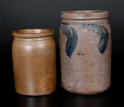 Lot of Two: Virginia Stoneware Jars, Signed MILBURN, Alexandria, VA and Richmond, VA Example