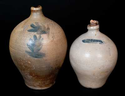 Lot of Two: Ovoid Stoneware Jugs incl. THOMAS D. CHOLLAR / CORTLAND Example