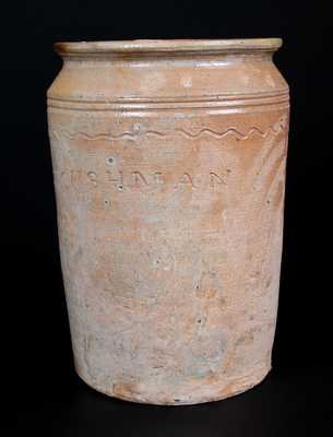 PAUL CUSHMAN, Albany, NY Stoneware Jar, c1810