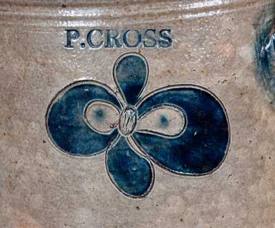 Important Three-Gallon P. CROSS / HARTFORD Incised Stoneware Churn, c1806-08