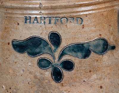 Important Three-Gallon P. CROSS / HARTFORD Incised Stoneware Churn, c1806-08