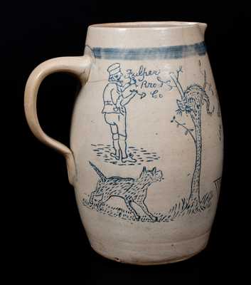 Incised Stoneware Pitcher, Made at Flemington Pottery Fulper Bro and Co.